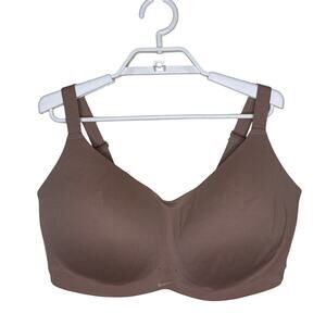NIKE Beige Nude Lightly Padded Sports Bra Hook Back Closure Adjustable Strap XXL